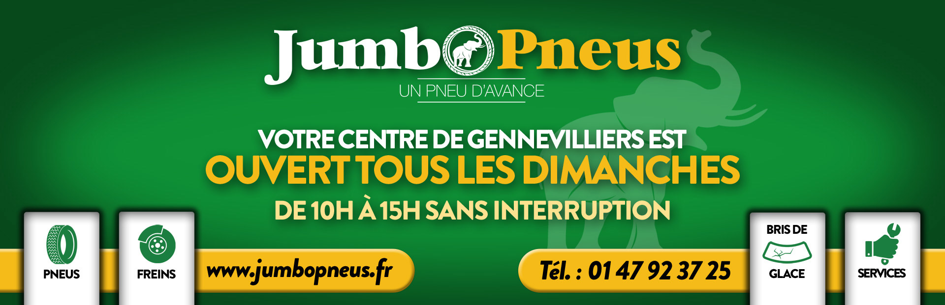 Jumbo Pneus Gennevilliers ouvert tous les dimanches