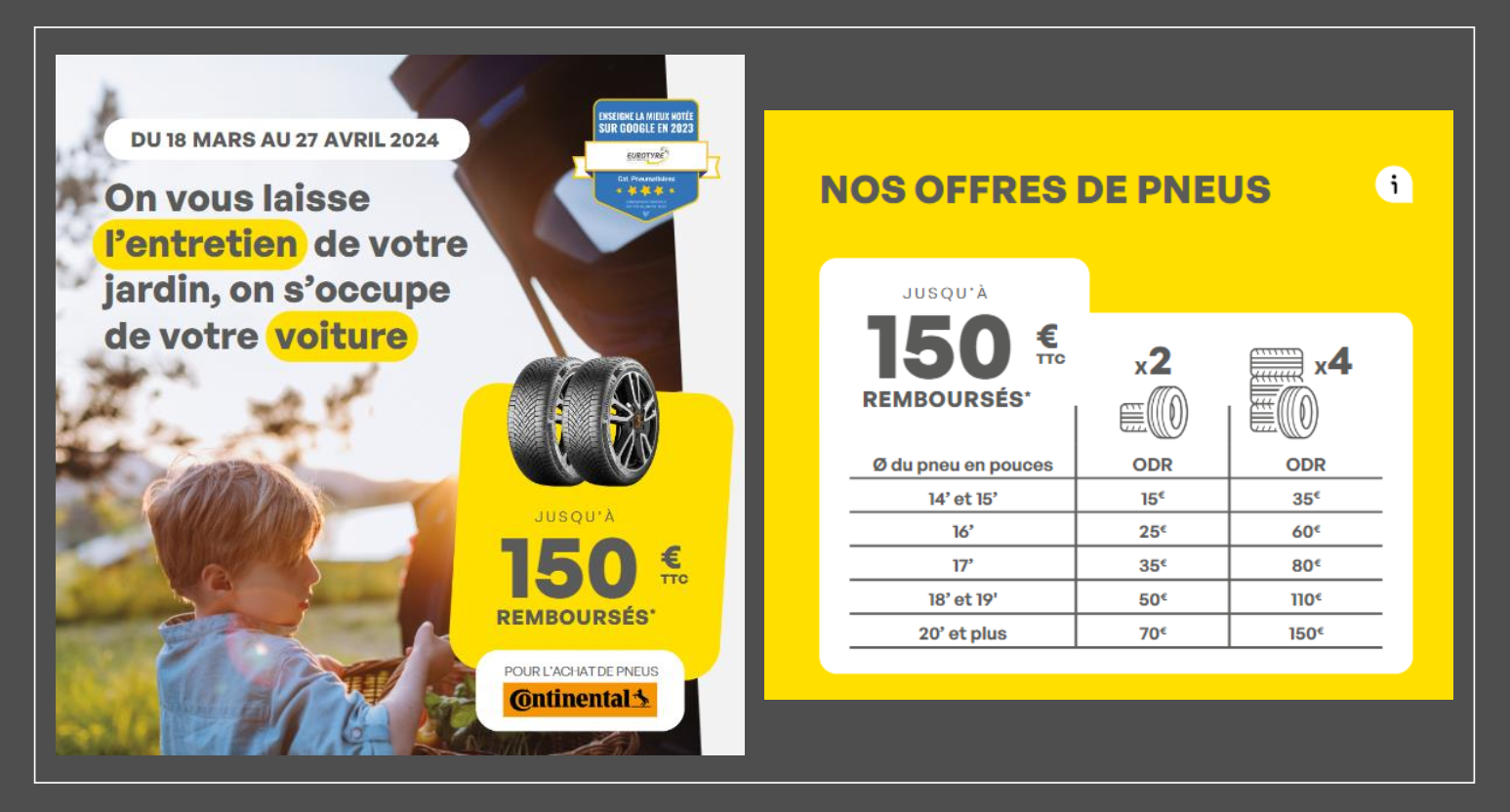 Promotion sur les pneus Continental