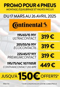 Jumbo Pneus operation promo pneus continental 2025