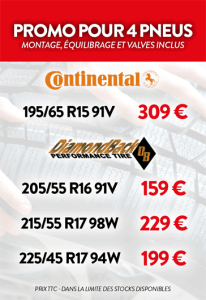 Promotion sur les pneus Continental chez Jumbo Pneus Gennevilliers