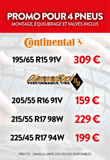 Promotion sur les pneus Continental chez Jumbo Pneus Gennevilliers