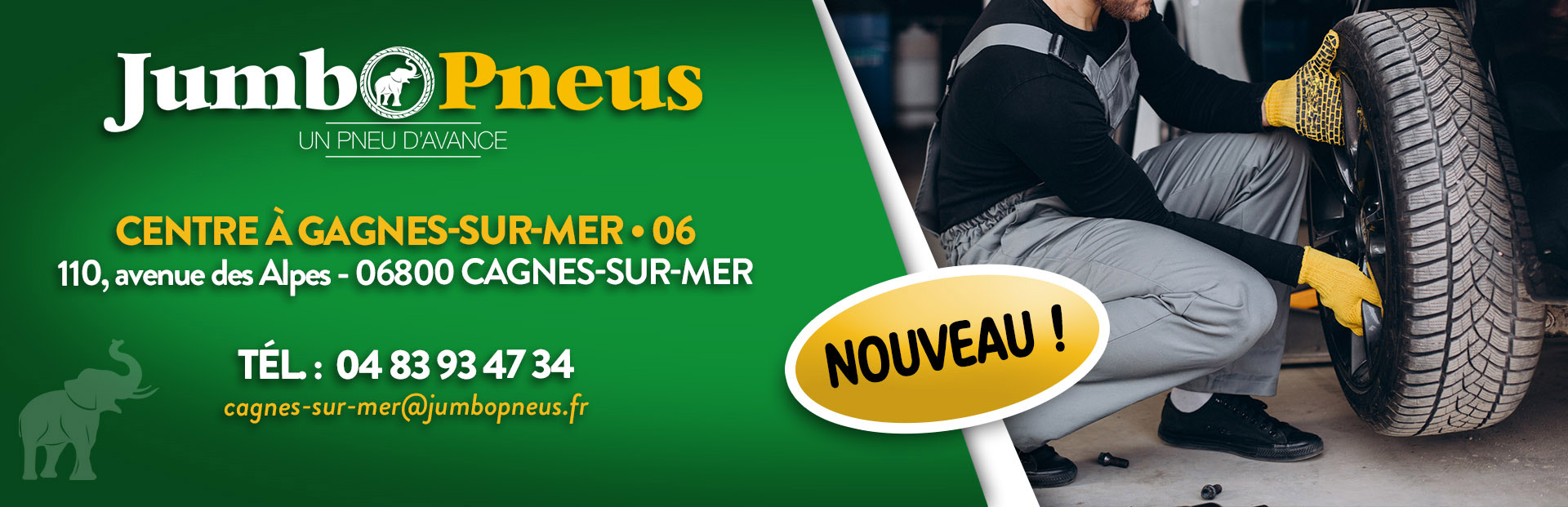 Centre auto Jumbo Pneus 06 à Cagnes-sur-Mer dans les Alpes Maritimes